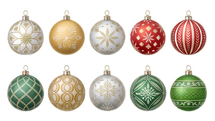 Luxury Christmas Decoration PNG Set