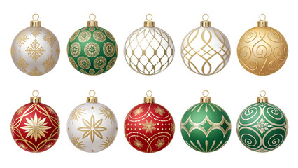 Luxury Christmas Decoration PNG Set