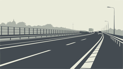 Highway road asphalt transportation vehicles travel journey traffic infrastructure landscape highway scene road trip driving transportation background motorway expressway road markings streetlights r.