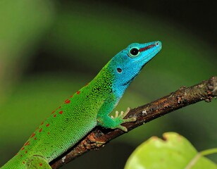 Fototapeta premium Vibrant gecko on branch