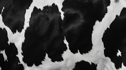 Textura da pele de vaca em preto e branco.