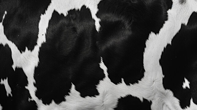 Textura da pele de vaca em preto e branco.