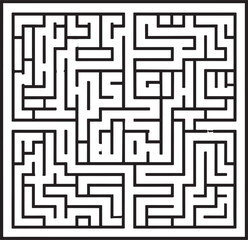 Brain Game Maze Silhouette Vector Illustration
