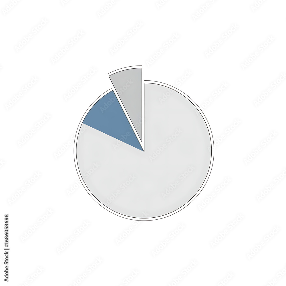 Poster simple pie chart representing data distribution and financial analysis isolated on transparent backg