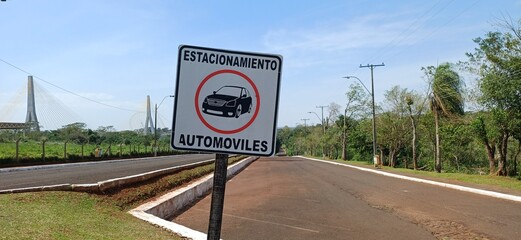 Paraguay Parkplatzschild Stacionamiento Automoviles