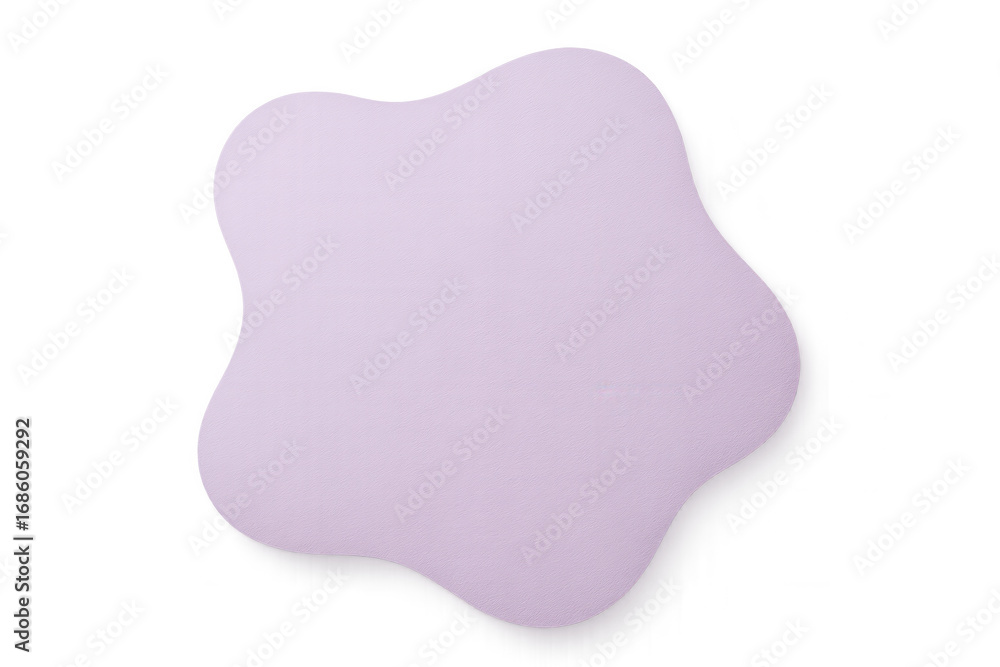Poster purple abstract blob with flowing edges on a clear background, ideal for incorporating text or other