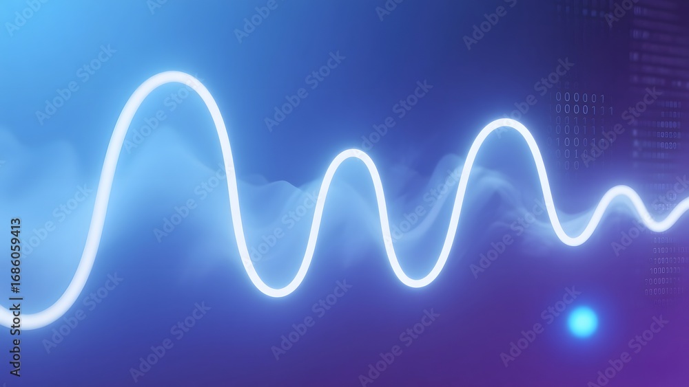 Aufkleber glowing wave pattern on a gradient background
