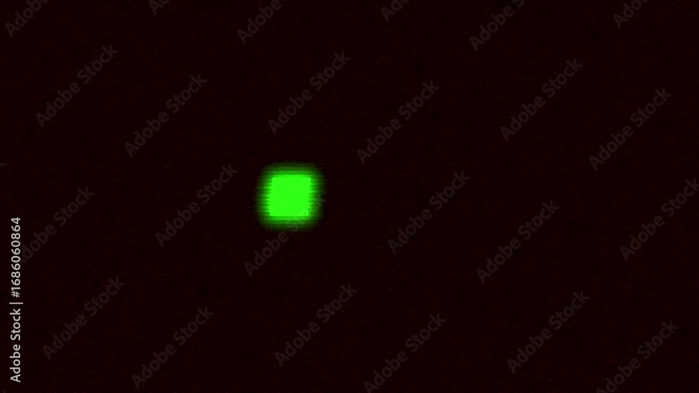 Poster green loading icon symbol glowing animation on black background