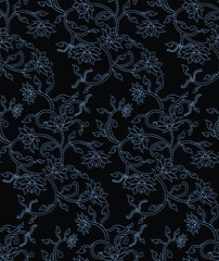 seamless design pattern with flowers and twigs with leaves. Vector illustrator