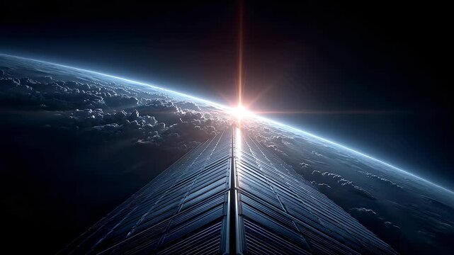 Skyscraper Reaches into Space Connecting Universe