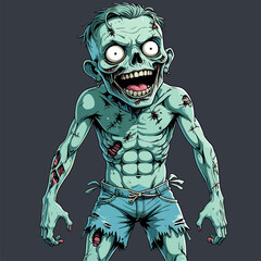 cute cartoon zombie vector