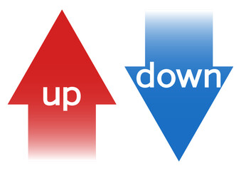 矢印　やじるし　up down　カラー　グラデ