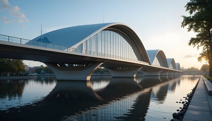 Obraz premium Modern Bridges with Reflections – architecture, urban design