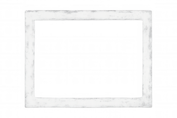 White frame with transparent background creating an empty space for design, simulating a painted frame