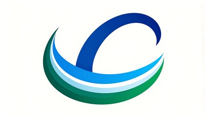 Naklejka premium Abstract logo design with flowing curves