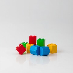 Fototapeta premium Colorful building blocks isolated on white background