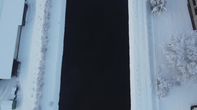 Stunning winter views of bruck an der mur river in styria austria