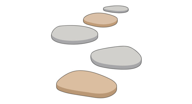 An illustration of a stepping stone path leading into the distance offering a sense of serenity and peaceful forward movement