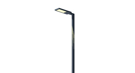 Obraz premium Isolated contemporary streetlight design against a stark white background, emphasizing its sleek profile and modern aesthetic in high resolution