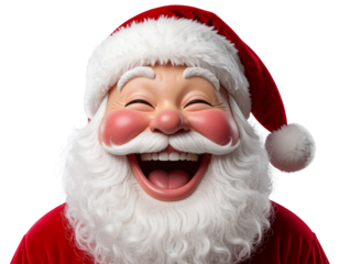 Laughing Santa Claus Emoji with Open Mouth, Transparent PNG