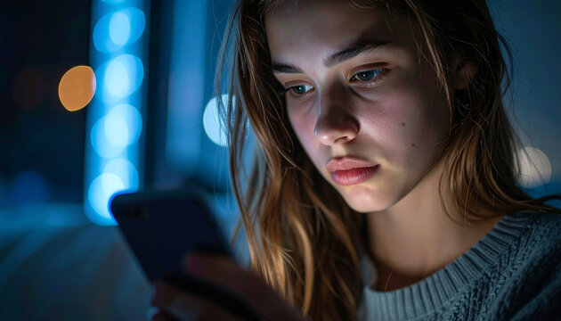 Teen mental health suicide prevention sadness smartphone night Teen mental health and suicide prevention sadness night with