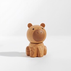 Wooden animal toy isolated on white background