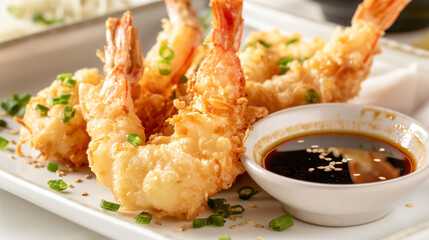 Camar&atilde;o frito empanado com molho