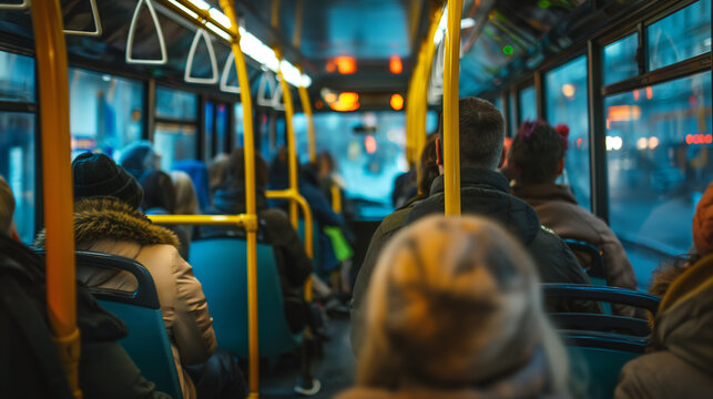 &Ocirc;nibus lotado com passageiros