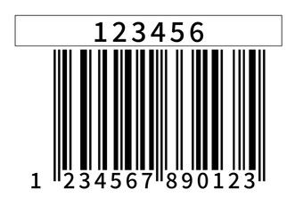 数字付きバーコードのイラスト大サイズ