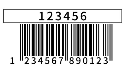 数字付きバーコードのイラスト標準サイズ