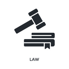 Law Icon Glyph Style. Vector Illustration For Graphic Design