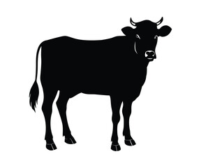 Cow black silhouette icon vector illustration