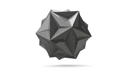 Abstract geometric object isolated on white, a polygonal form of art