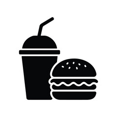 Fast Food Logo, Fast Food icon, Food icon, Pizza icon, Burger icon, Delicious burger with refreshing soda, a perfect combo for fast food lovers craving tasty meal deals now