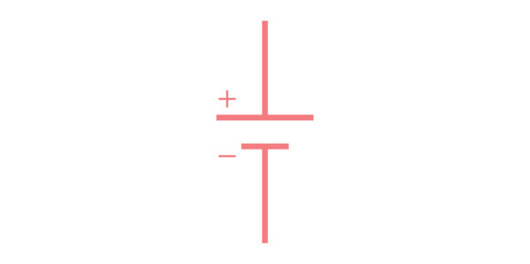 Batteries Symbol. DC Power Supplies in Physics.