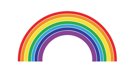 Obraz premium Vibrant layered spectrum arch illustration on white background presenting cheerful vibes and optimism creating a colorful graphic element for design