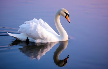 Obraz premium Tranquil Swan at Dusk