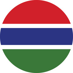 Gambia Flag circle design. National Emblem and Country Identity Banner of Africa. Vector Illustration 