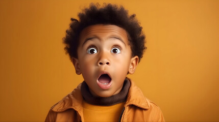 portrait of a young man with a surprised expression