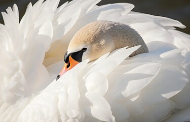 Obraz premium A Serene Swan Resting