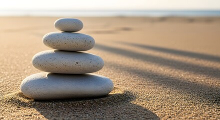 Serene Beach Stones Finding Balance and Tranquility