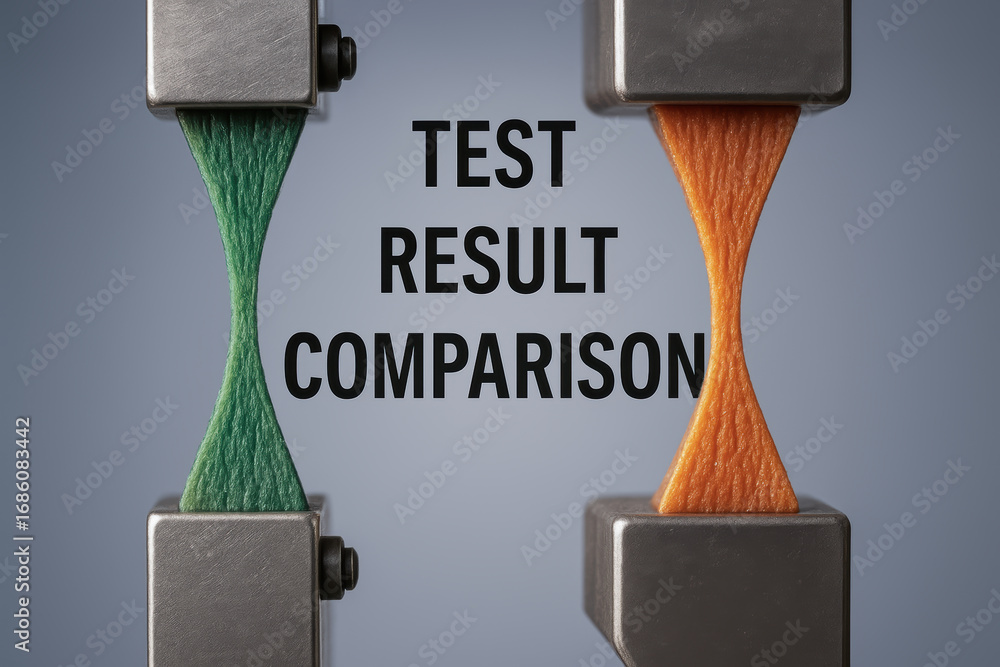 Poster test result comparison in industry with two materials under stress evaluation for performance and du