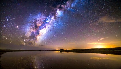 Fototapeta premium Vast Milky Way over tranquil pond