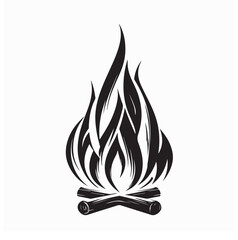 Simple Campfire Logo Vector Design for Outdoor Adventure Branding