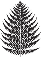 Naklejka premium Fern Leaf Silhouette: A striking, intricate silhouette of a fern leaf, showcasing its delicate fronds and symmetrical structure, perfect for evoking feelings of nature and serenity.