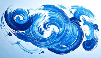 Abstract swirls of vibrant blue paint