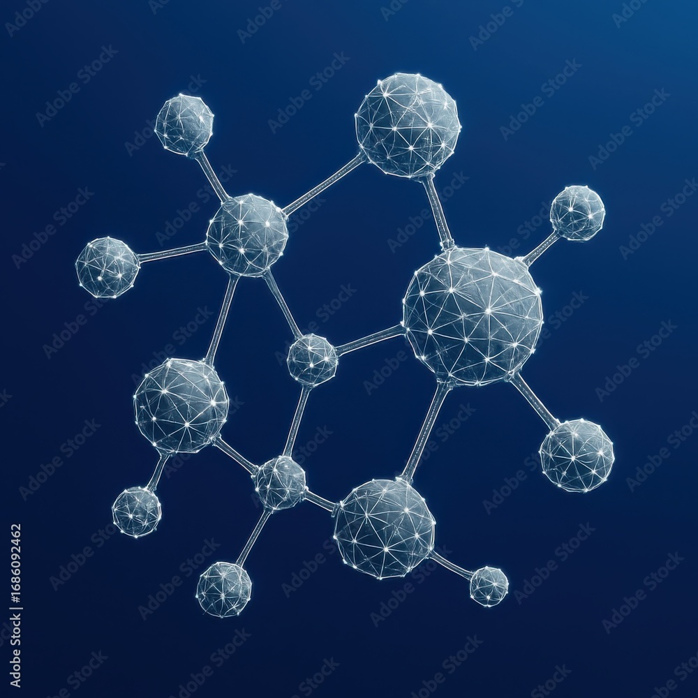 Aufkleber abstract interconnected molecular structure background depicting science and technology with low