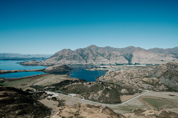 Obraz premium View from Rocky Mountain Track near Wanaka, New Zealand – Scenic Alpine Landscape