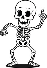 Cartoon skeleton character silhouette design