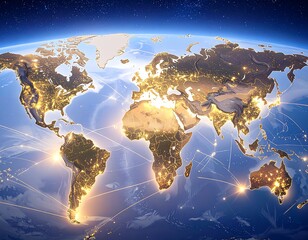 Global network map of city lights